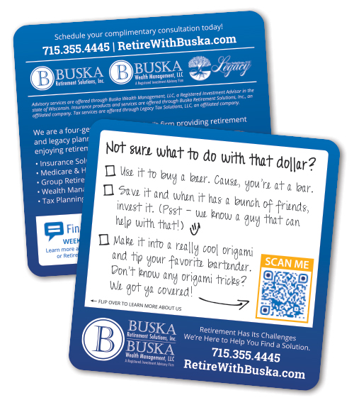 Wausau WI Buska Retirement Solutions Coaster Art Wausau WI Buska Retirement Solutions Coaster Art